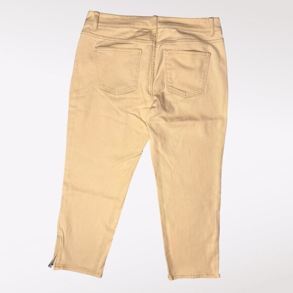Talbots Yellow Signature Crop Jeans Zip Hem Stretch 8 Petite - Picture 6 of 7
